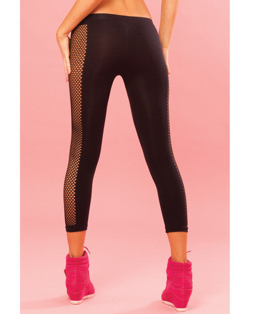 Pink Lipstick Sweat Side Net Stretch Pant for Support & Compression